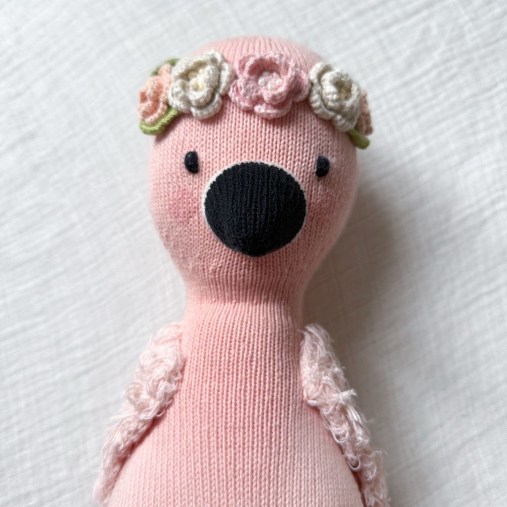 CUDDLE + KIND Penelope the Flamingo - Regular 20’’ - Hand Knit Doll - EUC